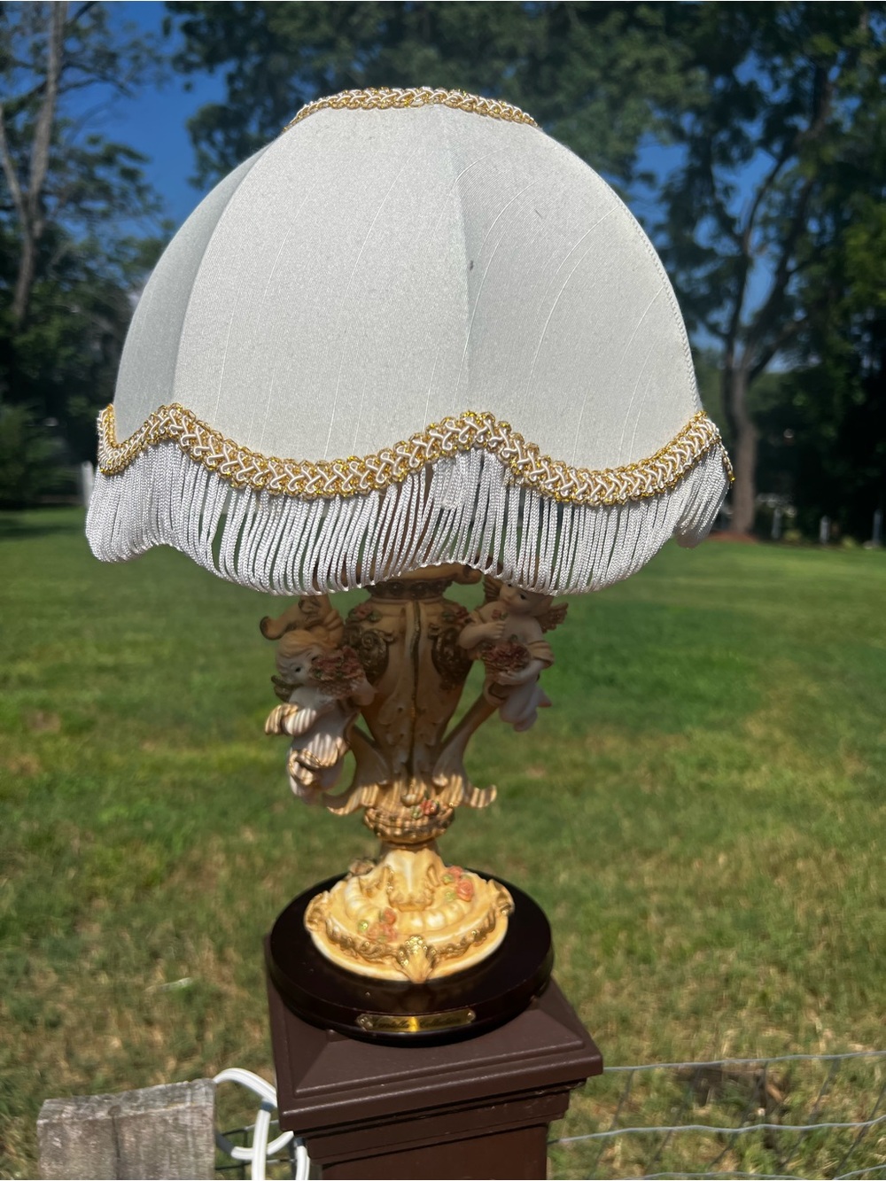 Cream and Gold Decorative Table Lamp by
